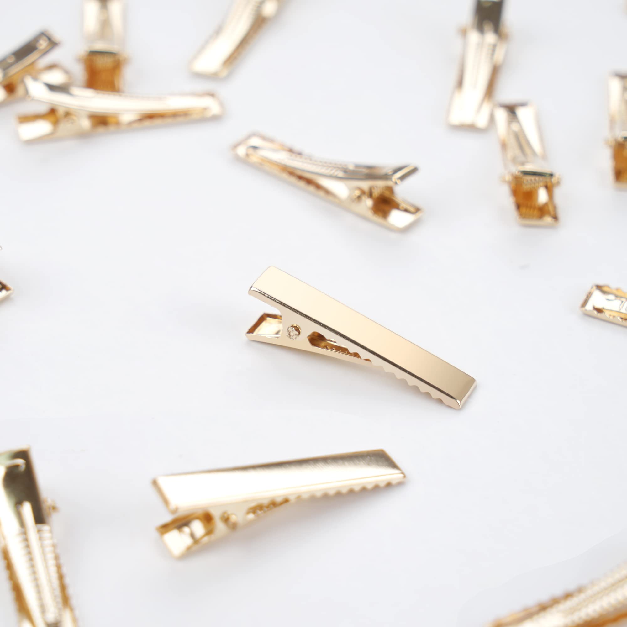 50 Pcs 3.5cm Gold Alligator Hair Clips for DIY Crafts, Hair Styling, Makeup & Accessories - Perfect for Bridal, Cosplay, Salon & Fashion Styling