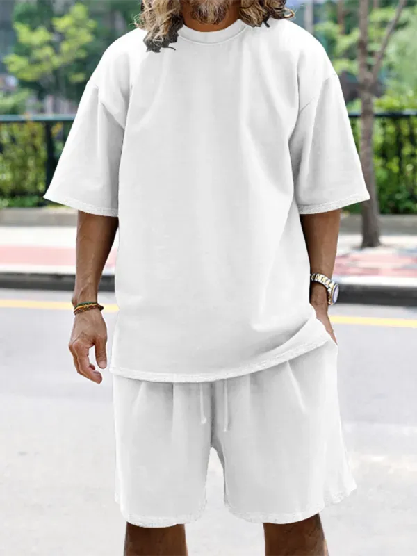 Comfortable Casual Solid Color Shorts Two-Piece Set - Perfect for Summer Outings, Beach Trips, and Lounge Wear