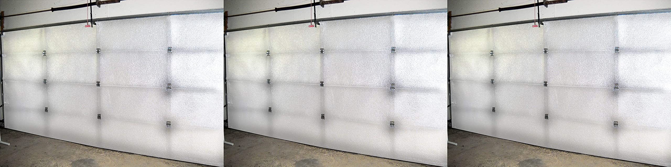 NASA TECH White Reflective Foam Core Garage Door Insulation Kit - 18FT x 8FT (R-Value 8.0) | Heavy Duty Double Sided Tape | Fits 18x7 & 18x8 Doors | Made in USA | 3-Pack for Energy Efficient Home & Workshop Insulation