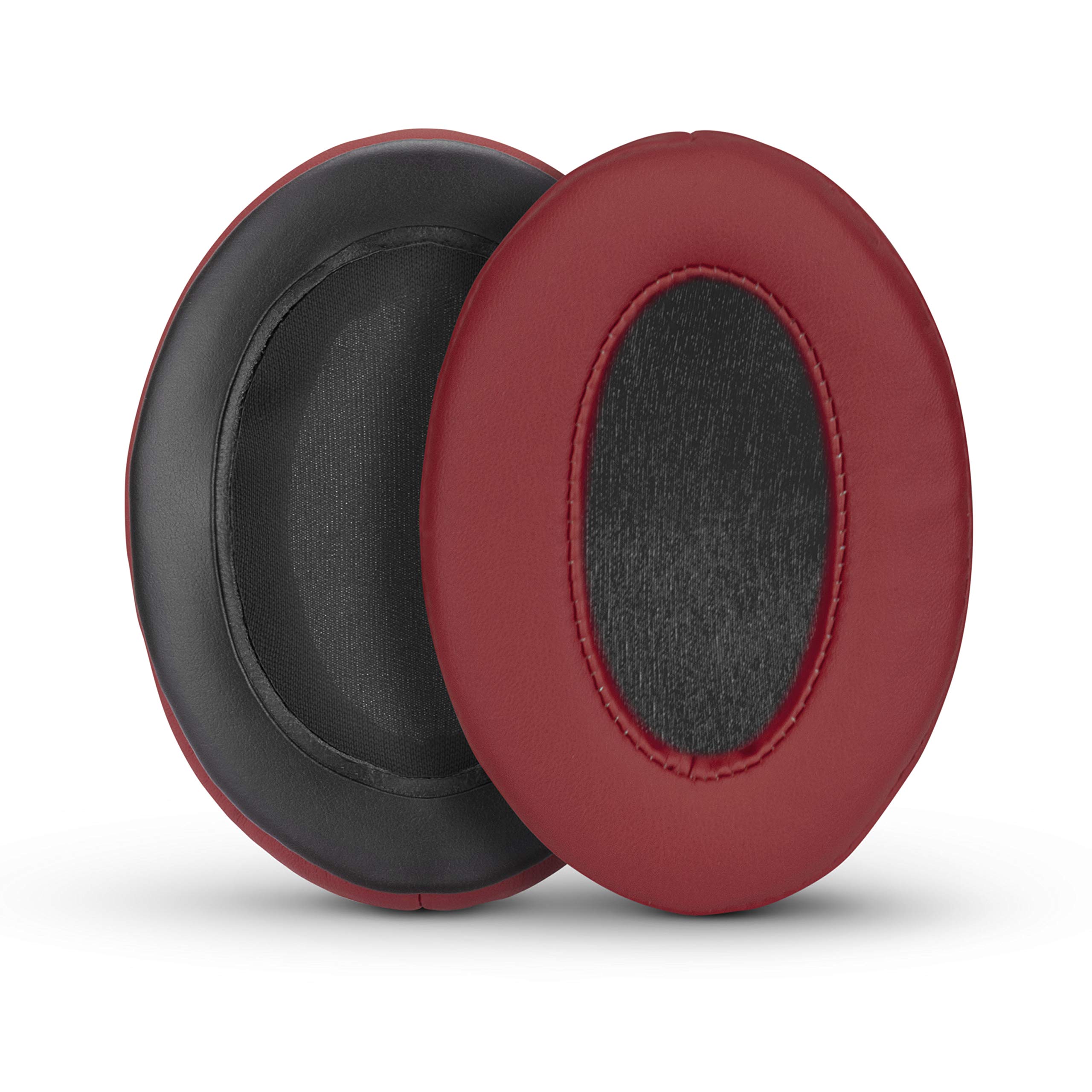 Brainwavz Angled Memory Foam Earpad Replacement for Large Over-Ear Headphones - Compatible with AKG, HifiMan, ATH, Philips, Fostex - Dark Red - Enhance Comfort for Gaming, Music & Studio Use