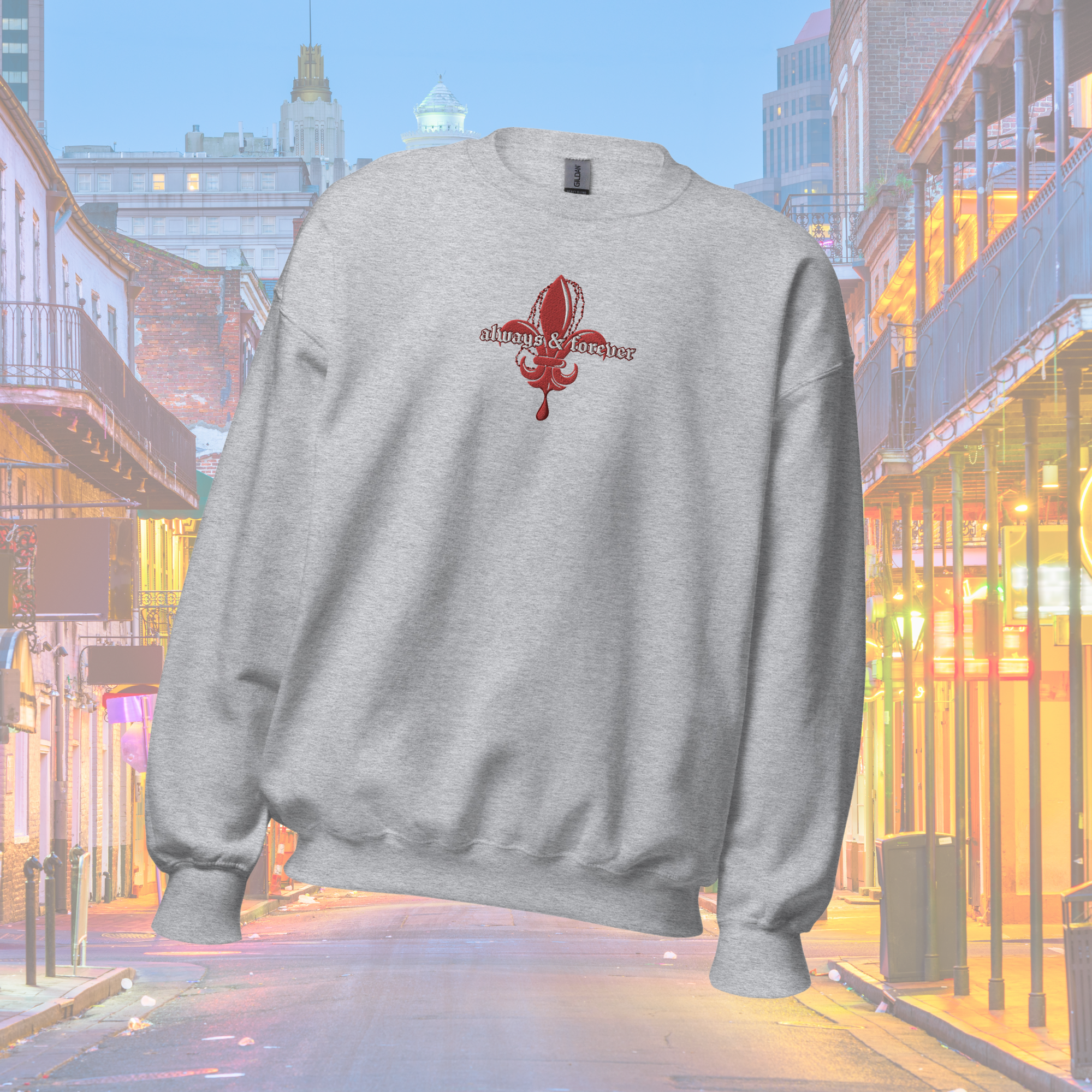 Always & Forever Embroidered Crew Neck Sweatshirt - Cozy Casual Pullover for Women | Perfect for Everyday Wear, Weekend Outfits & Relaxing at Home
