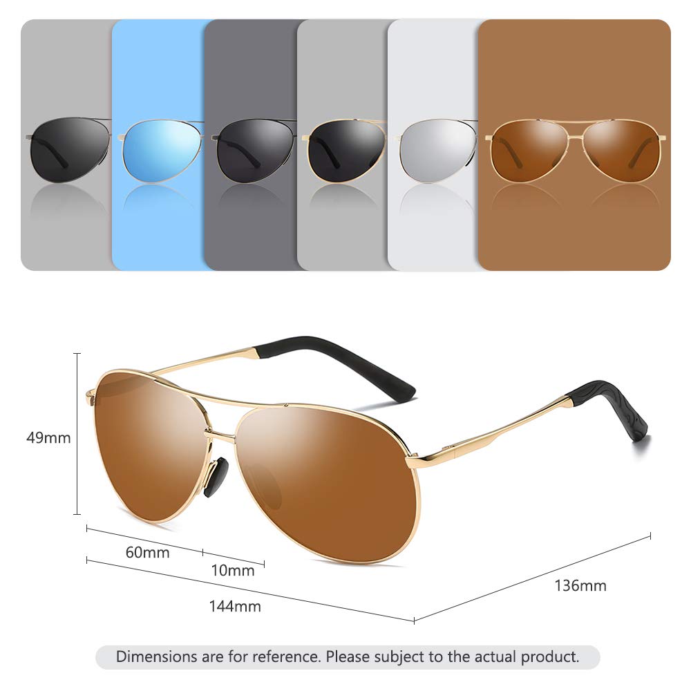 Cyxus Polarized Aviator Sunglasses for Men - UV400 Protection, Military Style Pilot Sunglasses for Driving, Hiking & Outdoor Activities - Trendy & Durable (Model 1489)