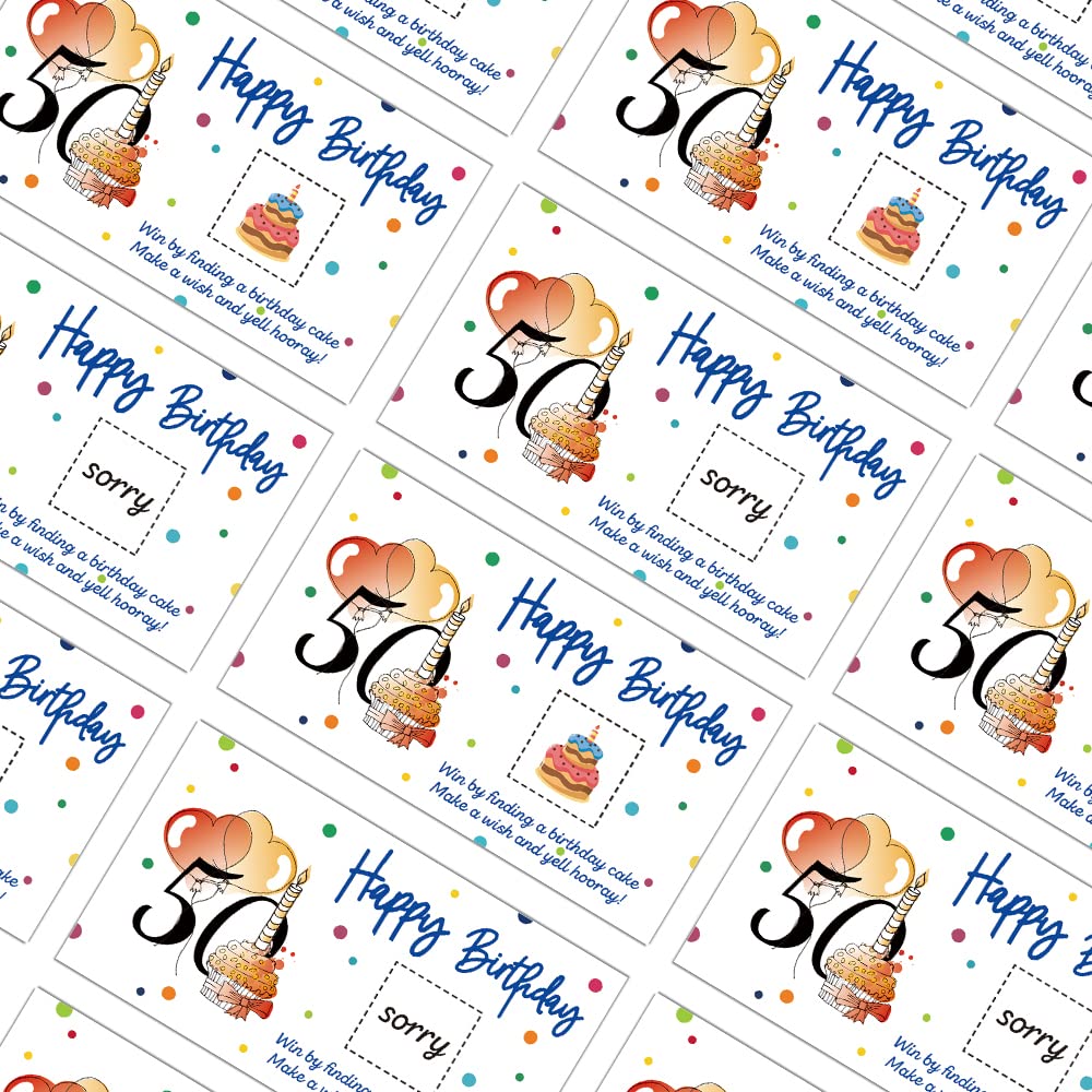 REWIDPARTY 50th Birthday Party Game - 32 PCS Colorful Scratch Off Cards for Groups, Cheers to 50 Years Celebration | Fun Activity for Birthday Parties, Raffles & Holiday Gatherings