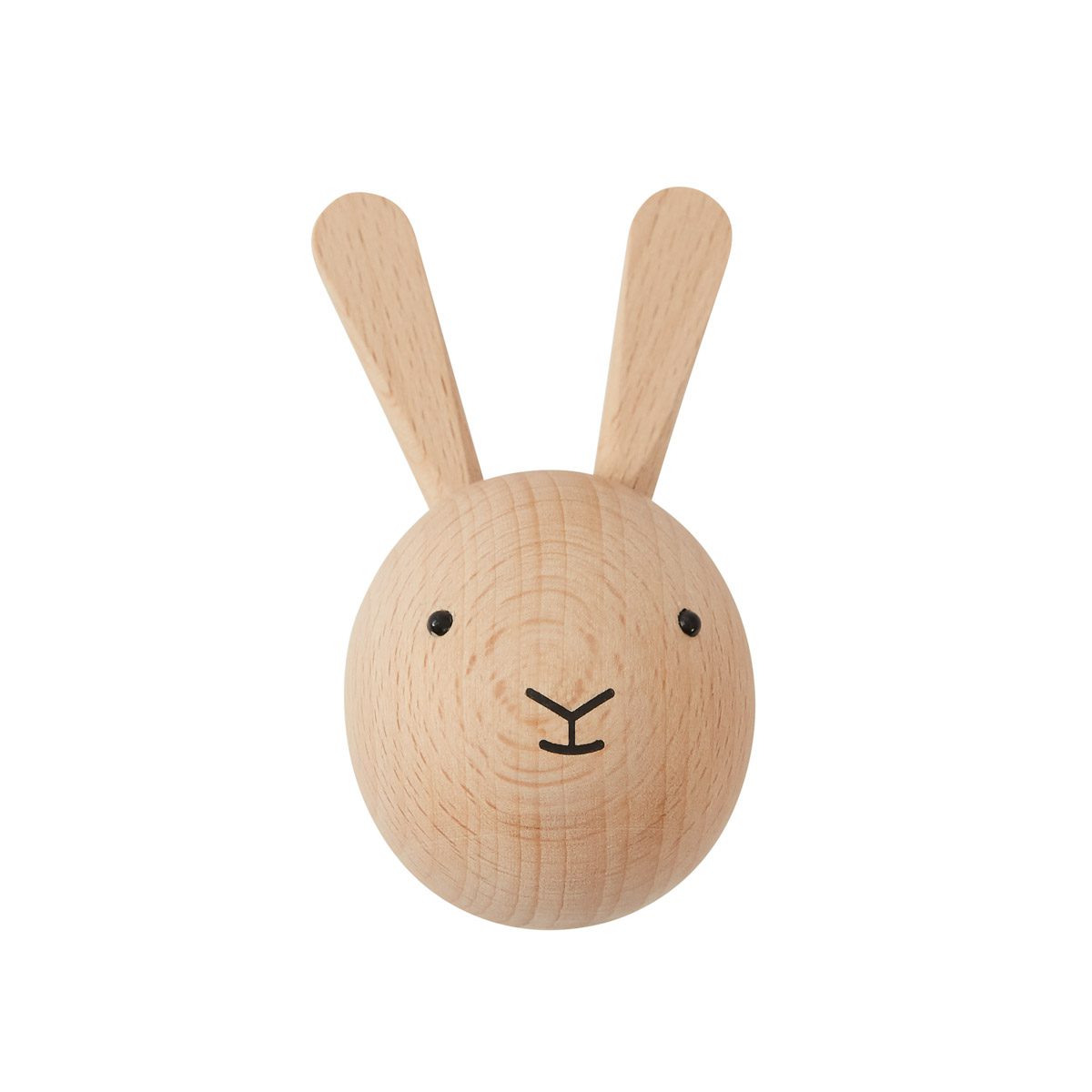OYOY Mini Wall Hook - Cute Rabbit Shaped Wooden Hooks for Hanging Keys, Hats & Coats - Perfect for Nursery, Bedroom or Entryway Organization