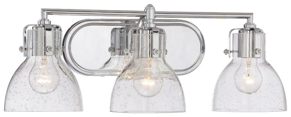Transitional Bathroom Vanity Light Fixture - Minka Lavery 3-Light Bath Vanity in Brushed Nickel, 8.25