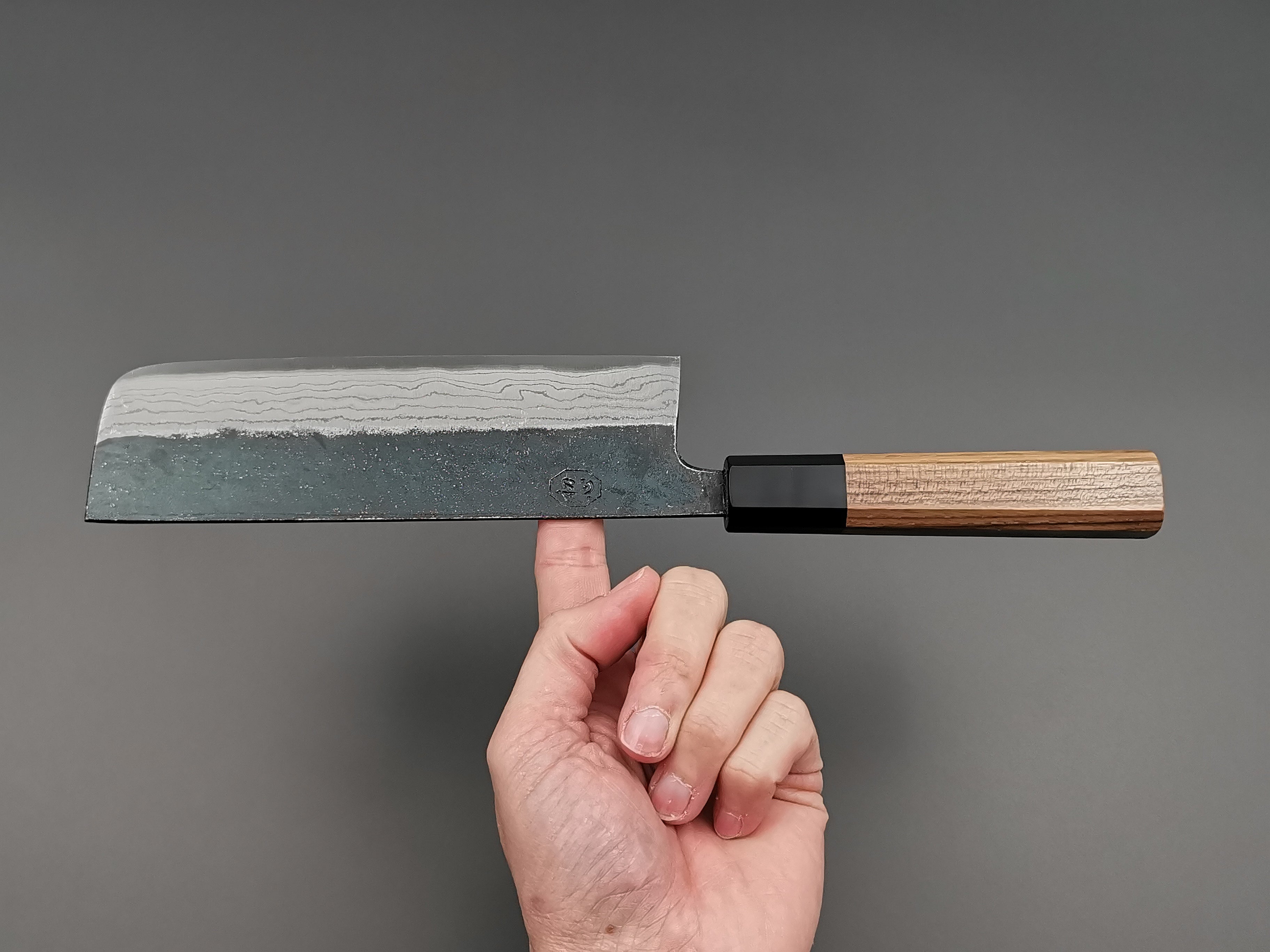 Hatsukokoro Kumokage Blue #2 Nakiri Japanese Vegetable Knife - Premium Carbon Steel Blade for Professional Chefs & Home Cooking, Perfect for Slicing Vegetables & Herbs