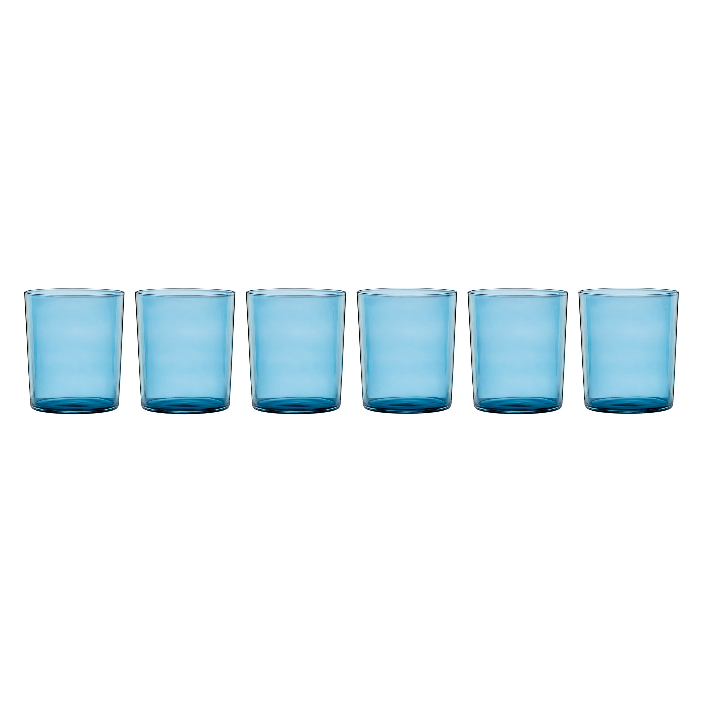 Premium Stackable Blue Tall Glasses Set of 6 - Shatterproof Drinking Glasses for Juice, Soda & Cocktails - Perfect for Parties, Restaurants & Home Bar Use