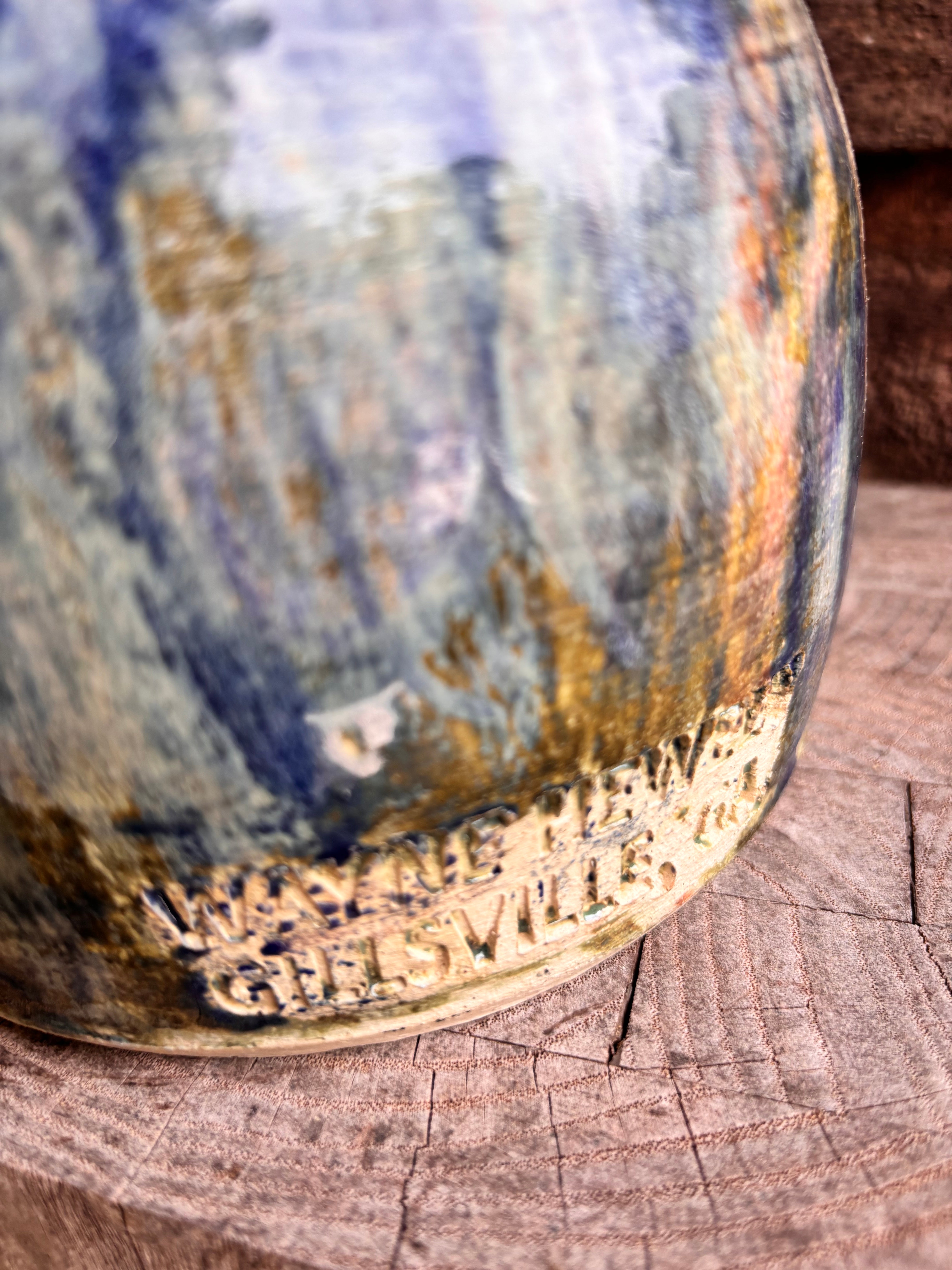 Wayne Hewell Triple Totem 14 Face Ceramic Jug - Handcrafted Tribal Art Pottery for Home Decor, Collectibles & Spiritual Altar Use
