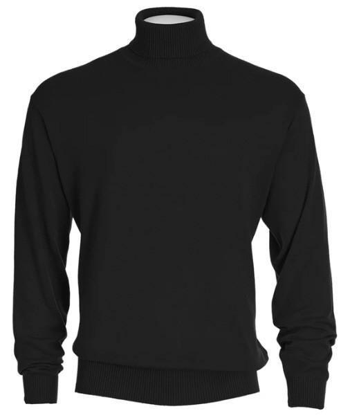 Men's Black Turtleneck Sweater - Warm Winter Pullover for Casual & Office Wear | Soft Knit Comfort
