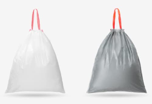 Eco-Friendly Kitchen Drawstring Trash Bags - 18 Count White Small Garbage Bags for Waste Bins | Perfect for Home, Office & RV Use