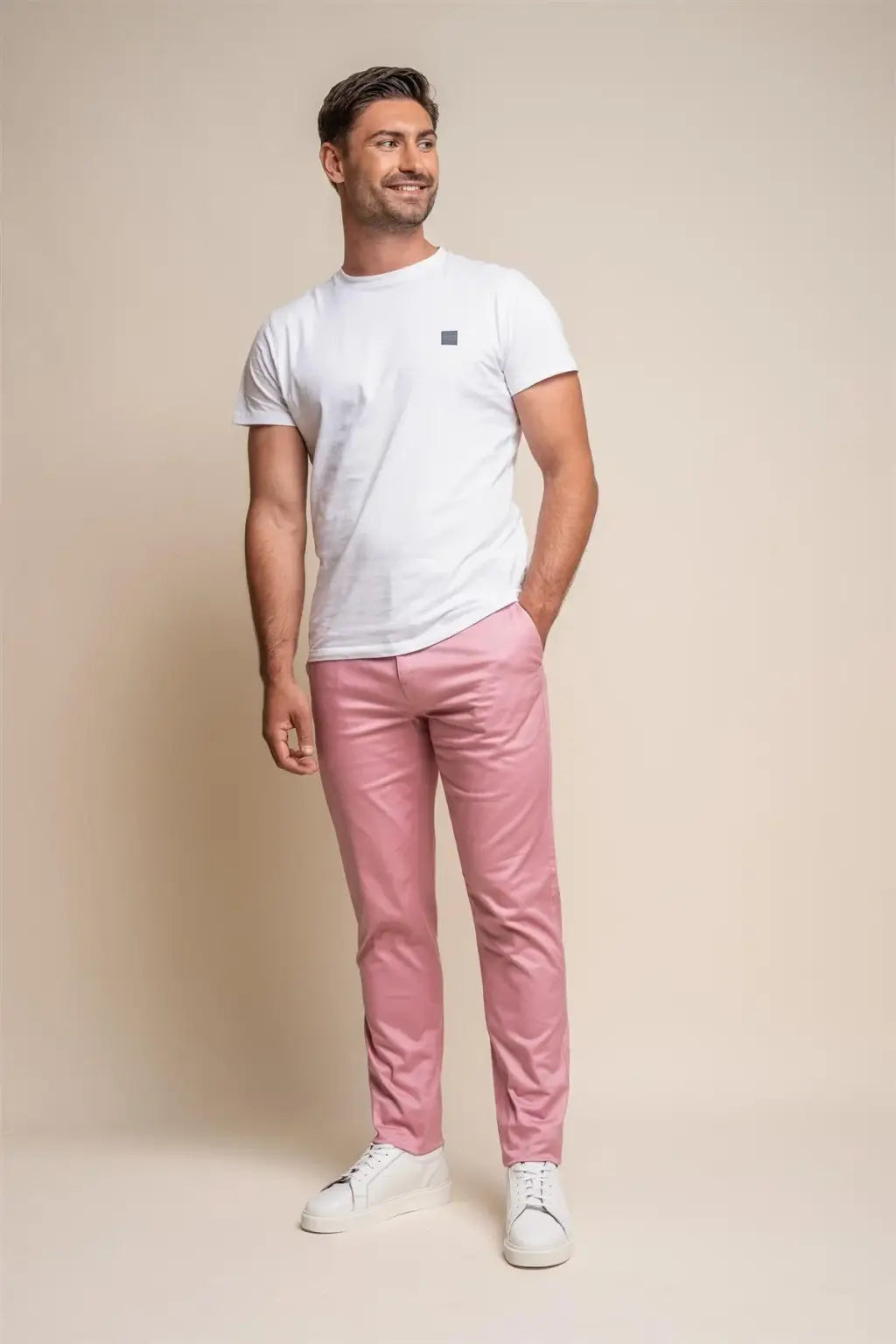 Cavani Men's Dakota Mauve Chino Pants - Slim Fit Casual Trousers for Work, Office & Everyday Wear | Comfortable Stretch Fabric for Business & Smart Casual Outfits