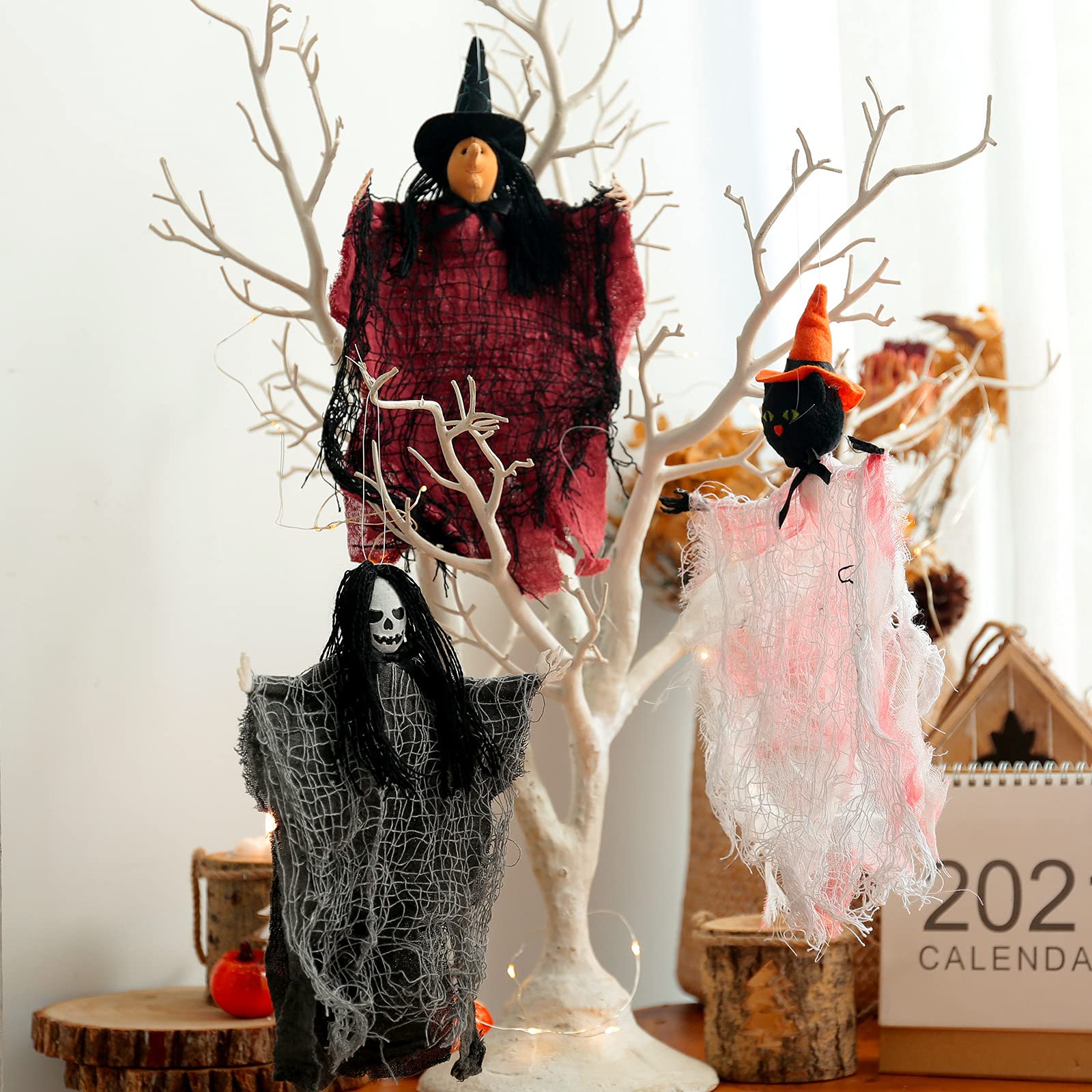 3PCS Halloween Hanging Plush Dolls Set - Spooky Decor for Home, Bar, Patio, Lawn & Garden | Perfect for Halloween Party Decorations & Indoor Outdoor Seasonal Displays