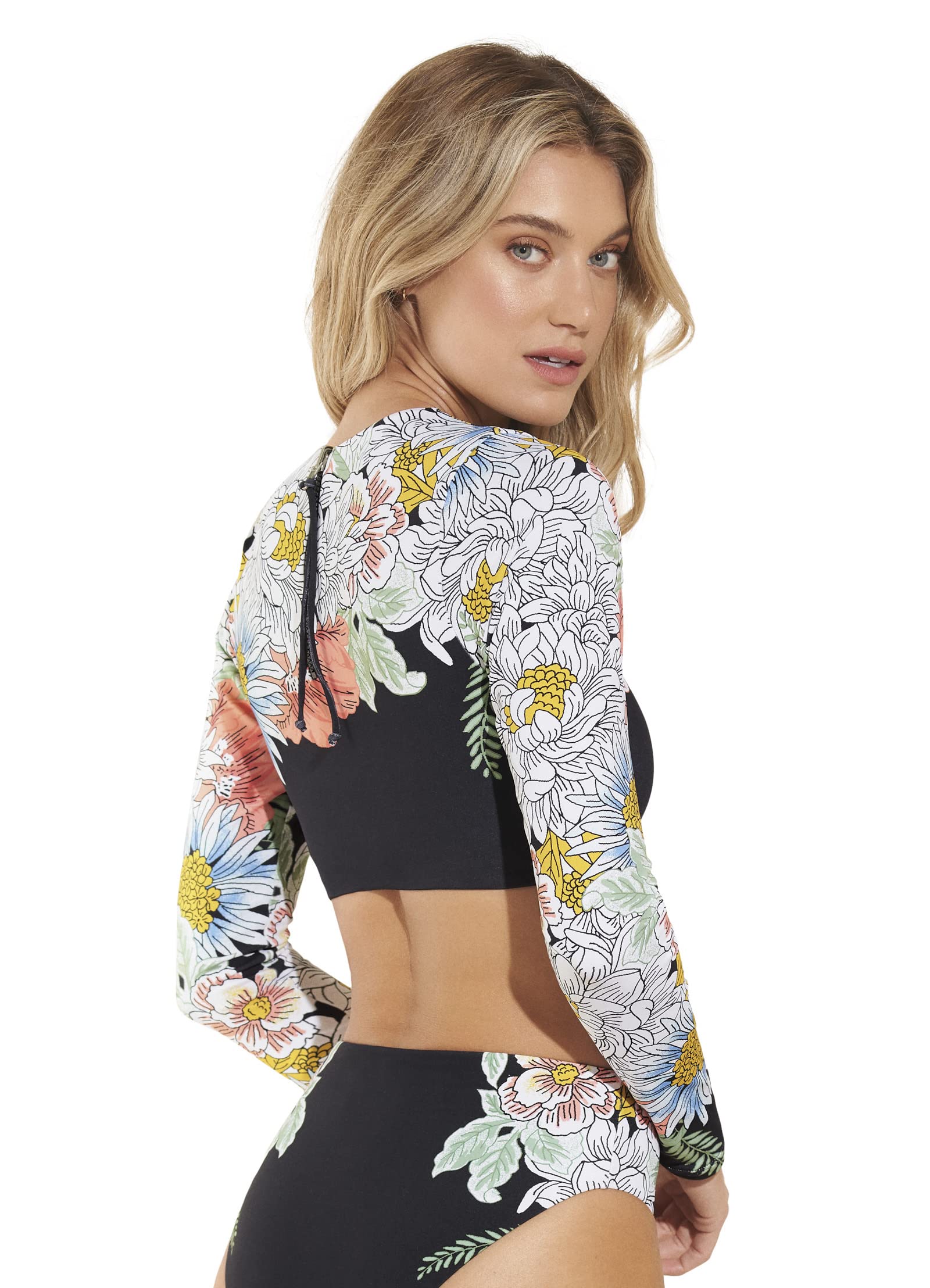 Maaji Women's Long Sleeve Crop Top - Soft Stretchy Comfort Fit Workout Shirt for Yoga, Gym & Casual Wear