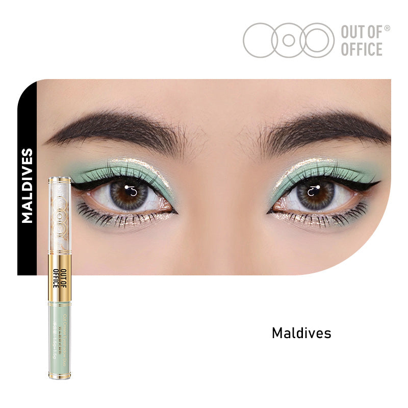 OUT OF OFFICE Dual Ended Liquid Eyeshadow - Long Lasting Waterproof Makeup for Day & Night Looks - Perfect for Parties, Weddings & Everyday Wear