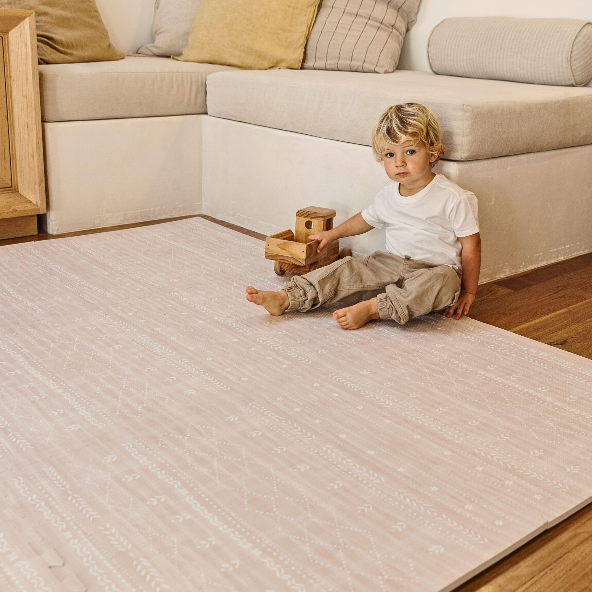 Lillefolk Extra Large 6x8 ft (12 Tiles) Non-Toxic Baby Foam Play Mat - Interlocking Tiles for Infants & Toddlers - Safe Tummy Time Activity Mat in Dusk Color | Perfect for Nursery Floor, Playroom, and Daycare Use