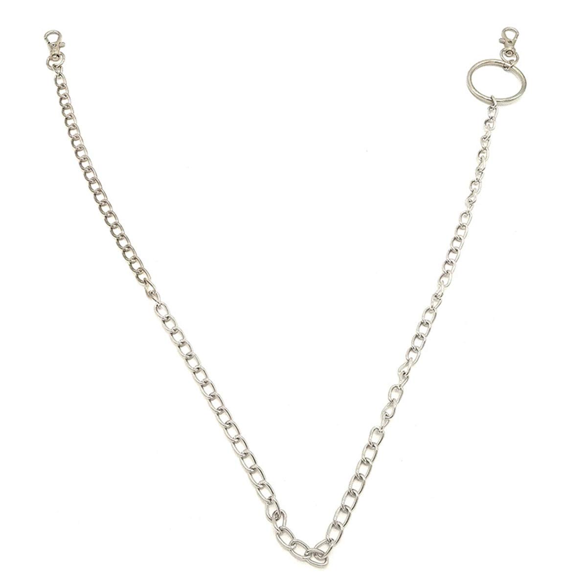 Andongnywell Punk Style Metal Ring Waist Chain - Hip Hop Jewelry for Men & Women - Wallet Belt Chain for Pants - Perfect for Concerts, Parties & Streetwear Fashion