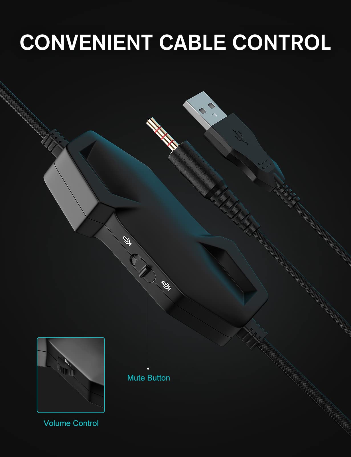 ZIUMIER Gaming Headset with Microphone - Noise Canceling Mic, 7.1 Surround Sound, RGB LED Lights for PS5, PS4, Xbox One, PC & Laptop - Perfect for Competitive Gaming & Online Streaming