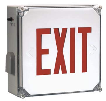 Cold Weather Exit Sign with Red Letters - Durable Outdoor Emergency Exit Sign for Warehouses, Schools & Buildings - Ideal for Low-Temperature Environments