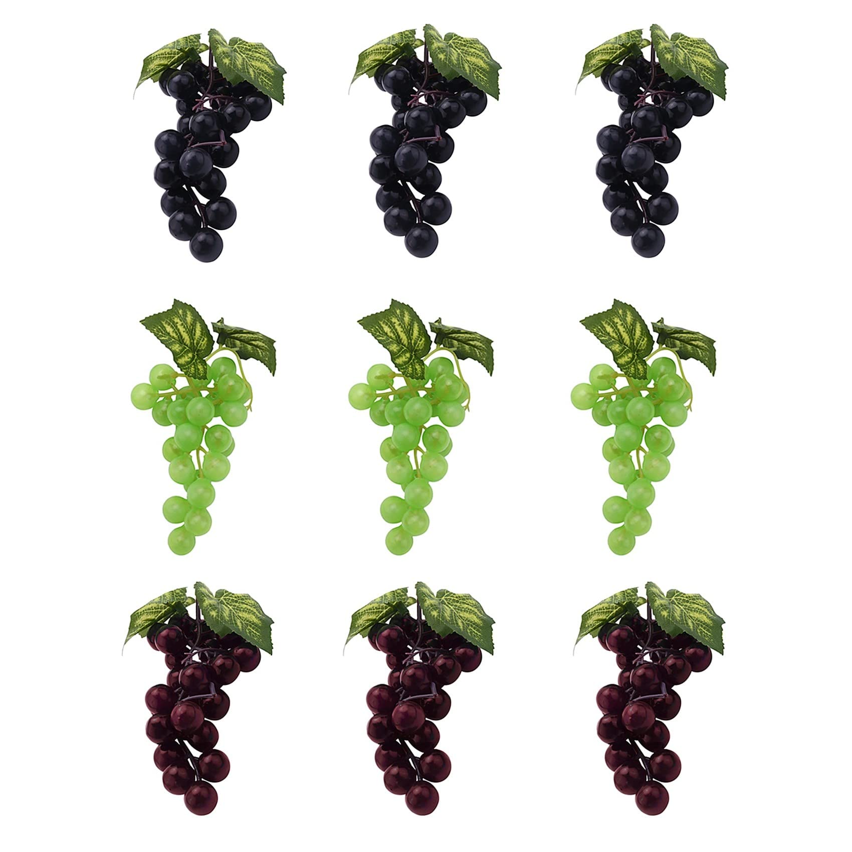 CAREG 9PC Artificial Grapes - Realistic Mini Grape Clusters for Wedding Decor, Table Centerpieces, Wine Bar Display & Home Hanging Decorations