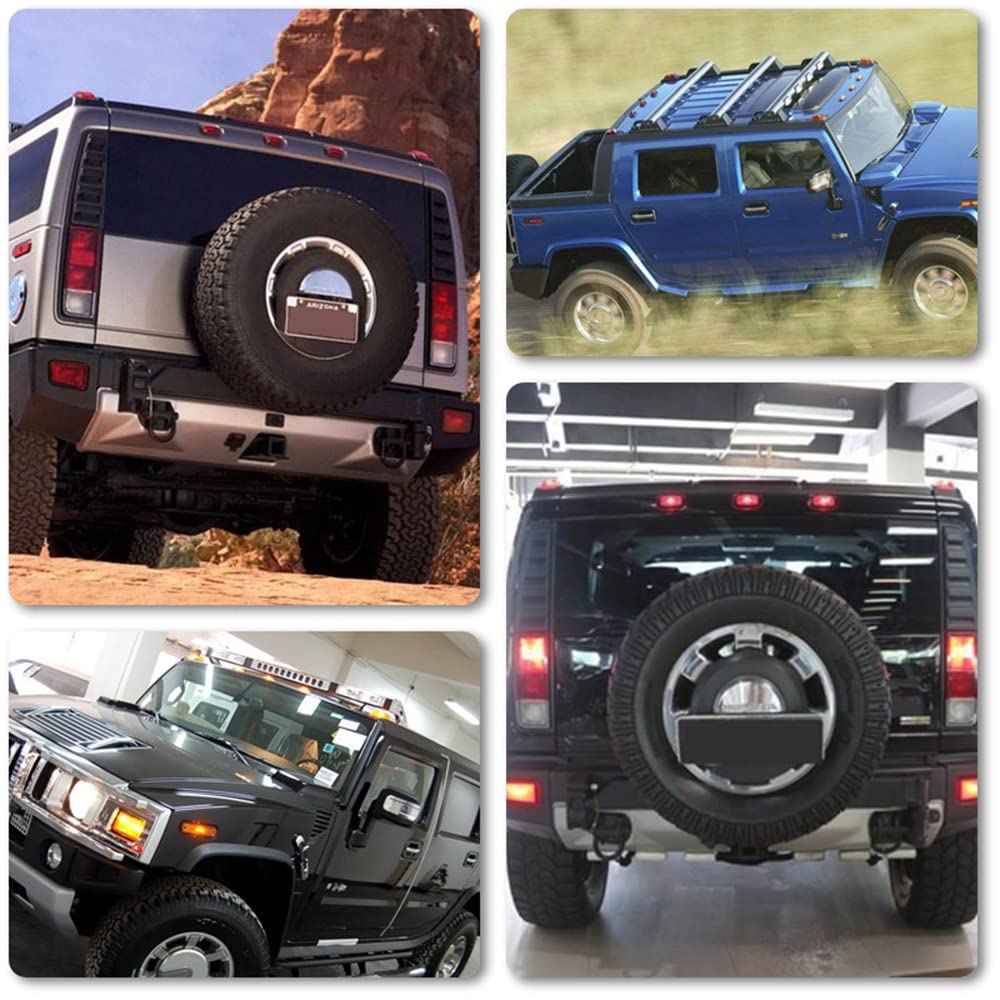 2003-2009 Hummer H2 & 2005-2009 H2 SUT LED Cab Roof Light Kit - 10pc Amber/Red Clearance Marker Lights with Smoke Lens - Off-Road & Truck Lighting Upgrade for Night Driving & Emergency Vehicles