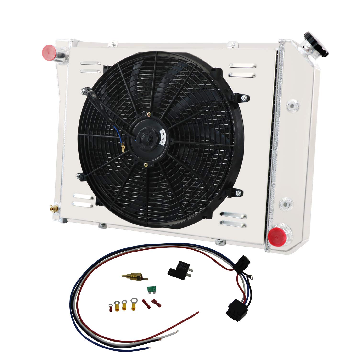 High-Performance Aluminum Radiator Shroud Fan for 68-74 Chevy Nova, 70-81 Camaro, 75-87 El Camino | Compatible with Buick, Oldsmobile, Pontiac, Chevelle, Omega, Skylark, LeMans, Malibu, Impala, LeSabre | Perfect for Engine Cooling & Performance Upgrades