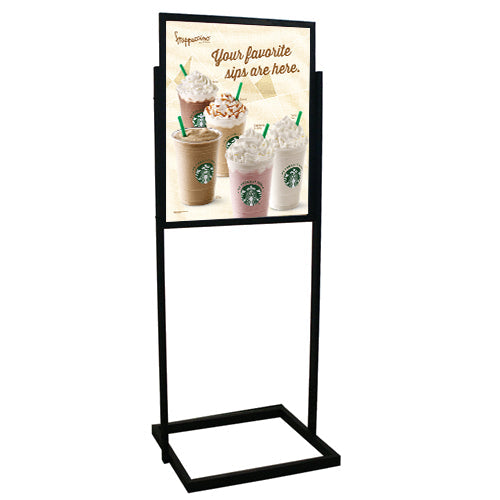 1 Tier Information Board 24x36 - Heavy Duty Rectangular Base Sign Stand with Top Load Poster Holder | Perfect for Retail Stores, Offices, and Event Displays