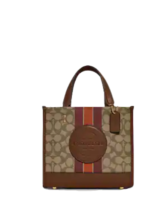 Coach Dempsey Tote 22 - Signature Jacquard with Stripe & Coach Patch | Stylish Designer Handbag for Women, Work, Travel & Everyday Use