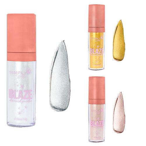 BLAZE Diamond Powder Highlighter - Shimmering Makeup for Glowing Skin | Perfect for Parties, Photos & Everyday Glam