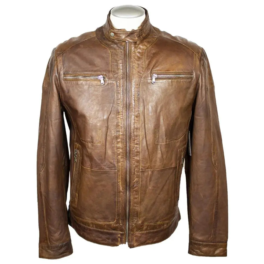 BOL Men's Snap Collar Leather Racer Jacket - Stylish Motorcycle Biker Jacket for Casual & Outdoor Riding - Perfect for Motorcycle Enthusiasts & Fashionable Streetwear