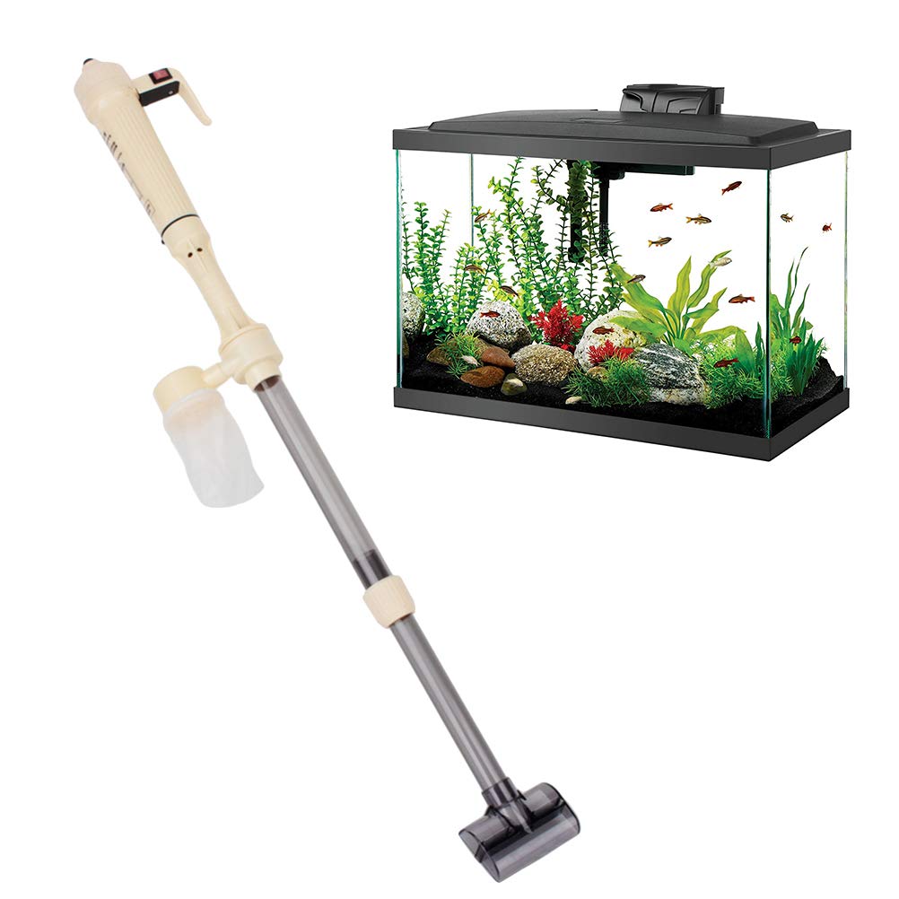 POPETPOP Electric Fish Tank Vacuum Cleaner - Battery-Free Gravel & Sand Washer for Aquarium Maintenance | Perfect for Freshwater & Saltwater Tanks, Home & Office Aquariums