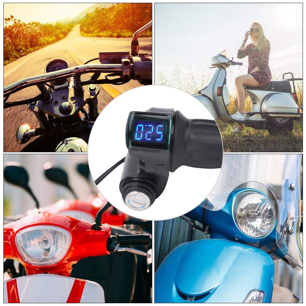 1 Pair Electric Scooter Thumb Throttle with LCD Display - Digital Battery Voltage Power Switch for E-Bike, E-Scooter & Electric Vehicle Modification - Perfect for Commuting, Off-Road Adventures & DIY Upgrades
