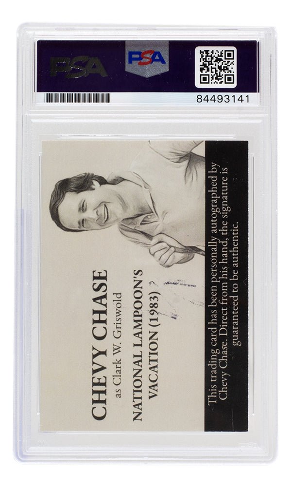 Authentic Chevy Chase Signed 1983 National Lampoon's Vacation Suitcase Trading Card with PSA/DNA Certification #141 - Perfect for Movie Memorabilia Collectors & Christmas Vacation Fans