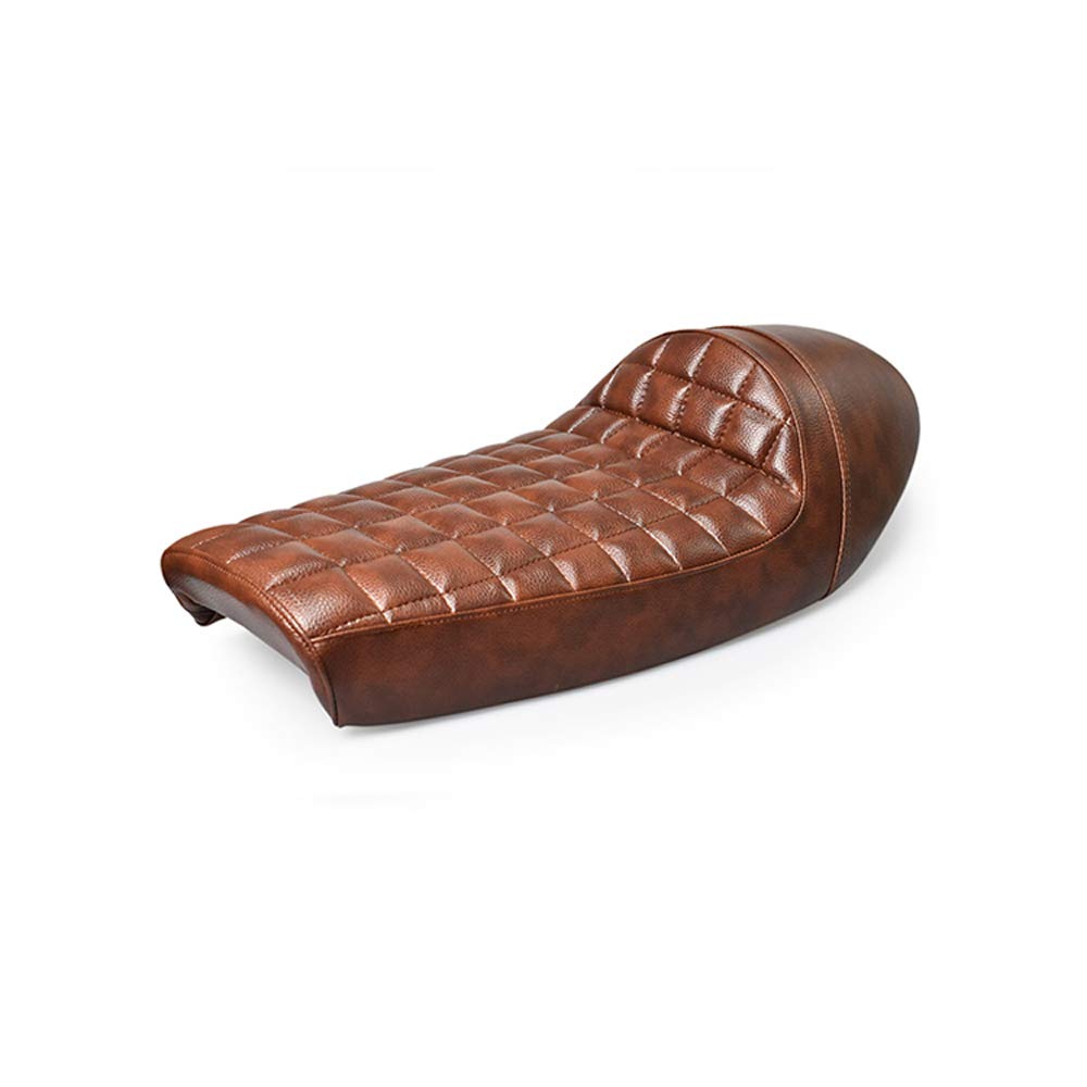 Universal Cafe Racer Motorcycle Seat - Black Leather Vintage Style for Harley, Honda, Yamaha - Perfect for Custom Bike Builds & Urban Commuting