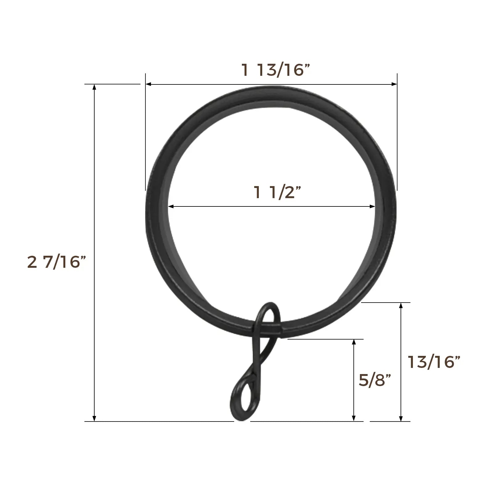12 Pack Quiet Glide Curtain Rings Eyelet Hooks - Smooth & Silent Curtain Hanging for Living Room, Bedroom & Dorm