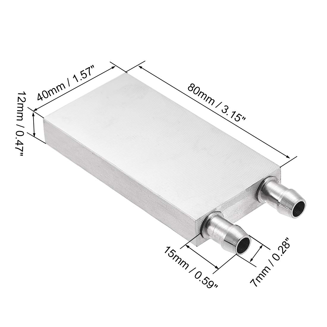 uxcell 40x80mm Aluminum Water Cooling Block - Polished CPU/GPU Heatsink with Nozzle for PC Computer Liquid Cooling System - Perfect for Gaming Rigs & High-Performance Computers