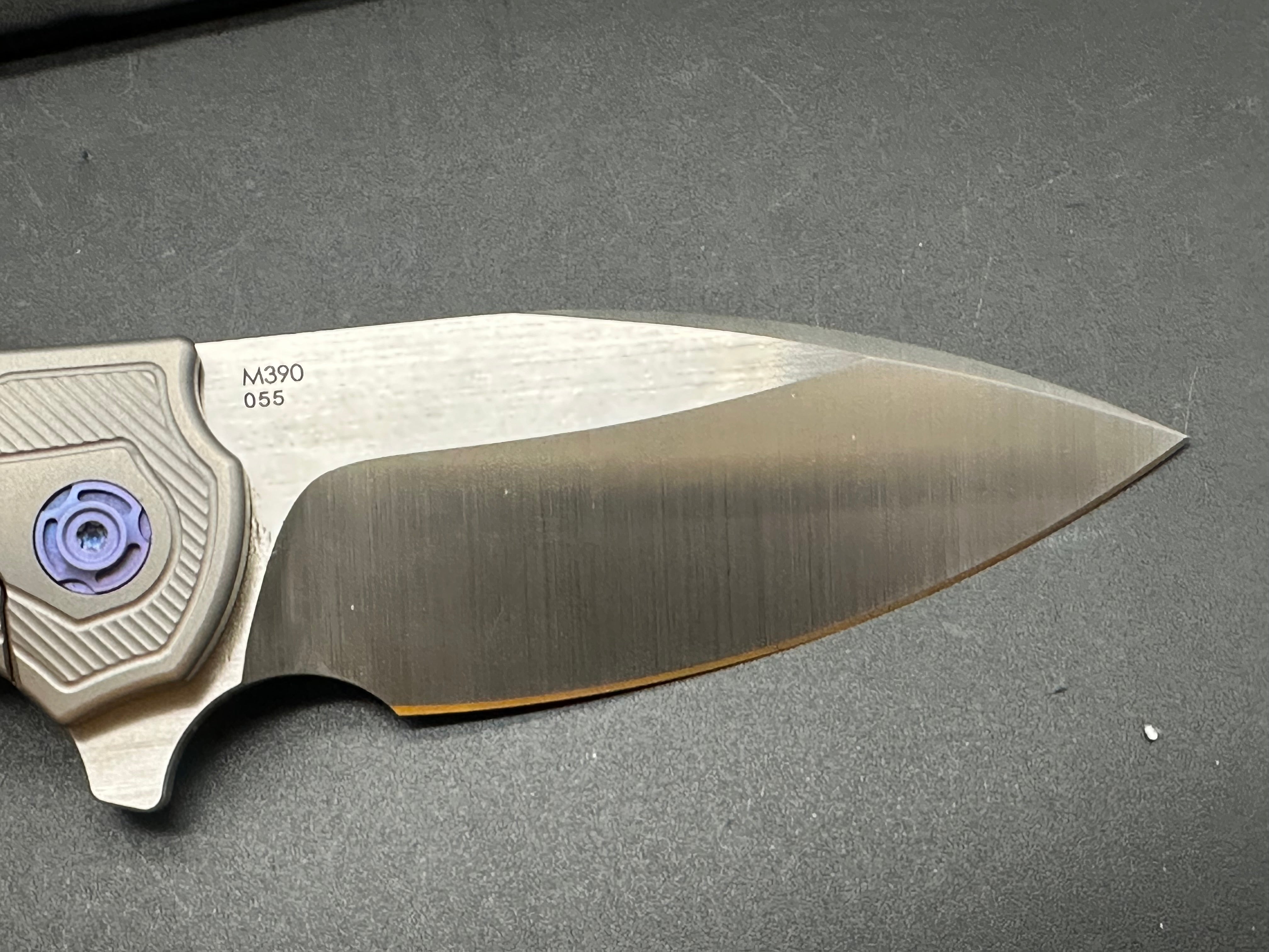 Reate Iron Frame Lock Flipper Knife - Premium Brown Micarta Handle - EDC Pocket Knife for Outdoor, Camping & Everyday Carry