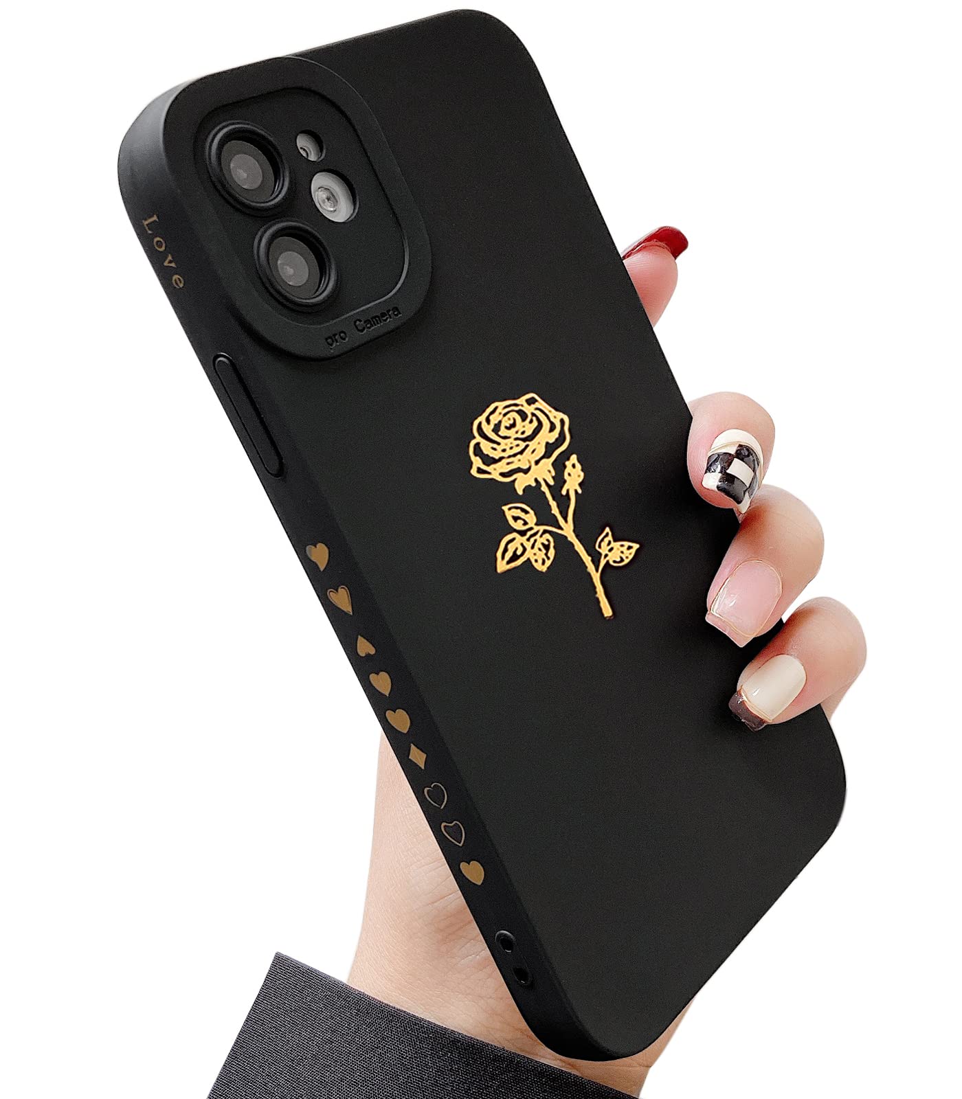Qokey iPhone 11 Case (2019 6.1 Inch) - Rose Gold Flower Design, Shockproof TPU Protective Cover with Camera Lens Protection, Anti-Fingerprint & Anti-Scratch for Women & Men | Perfect for Daily Use, Work, Travel & Outdoor Activities