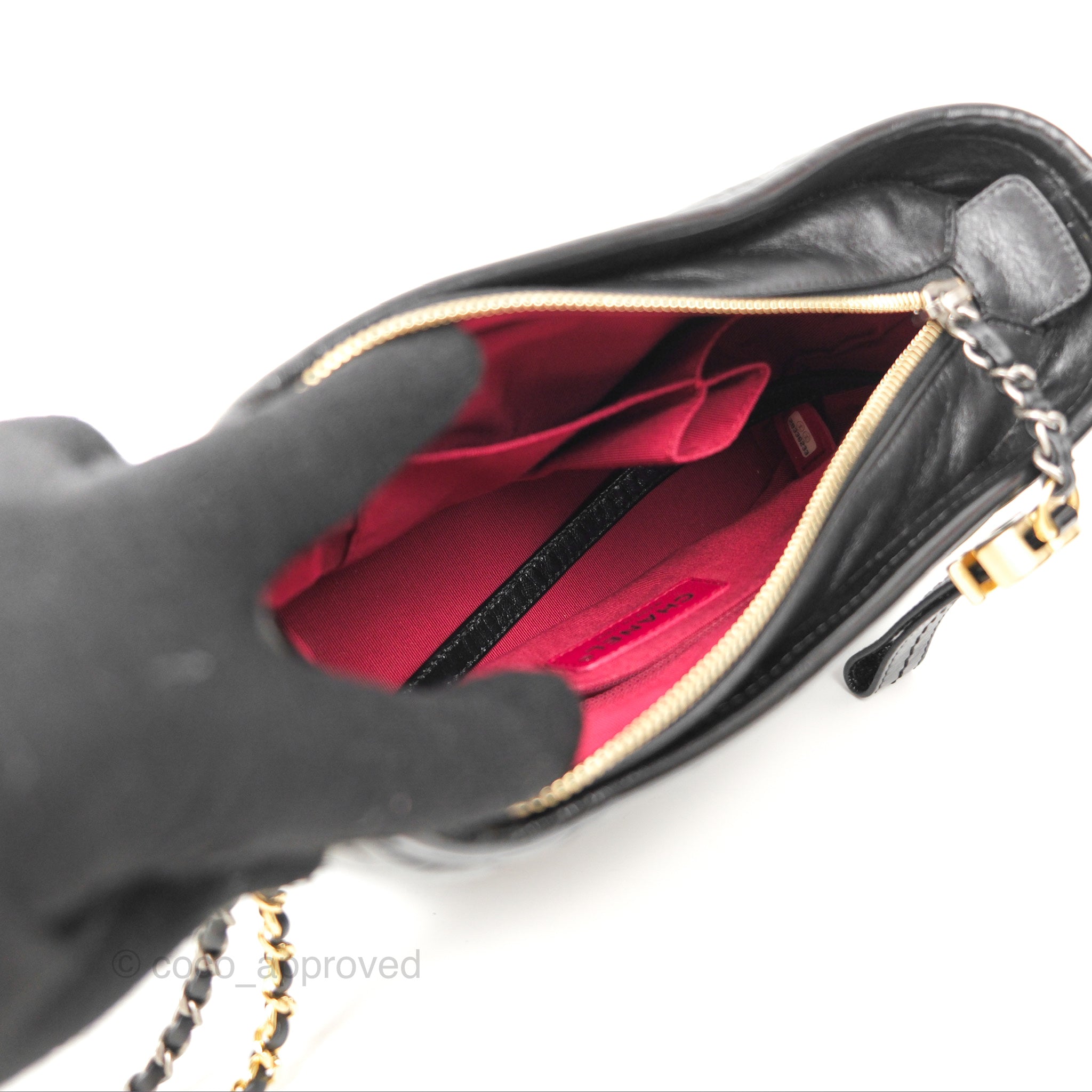 Chanel Chevron Small Gabrielle Hobo Bag in Black Aged Calfskin with Mixed Hardware - Luxury Shoulder Bag for Women, Perfect for Work, Travel and Everyday Use