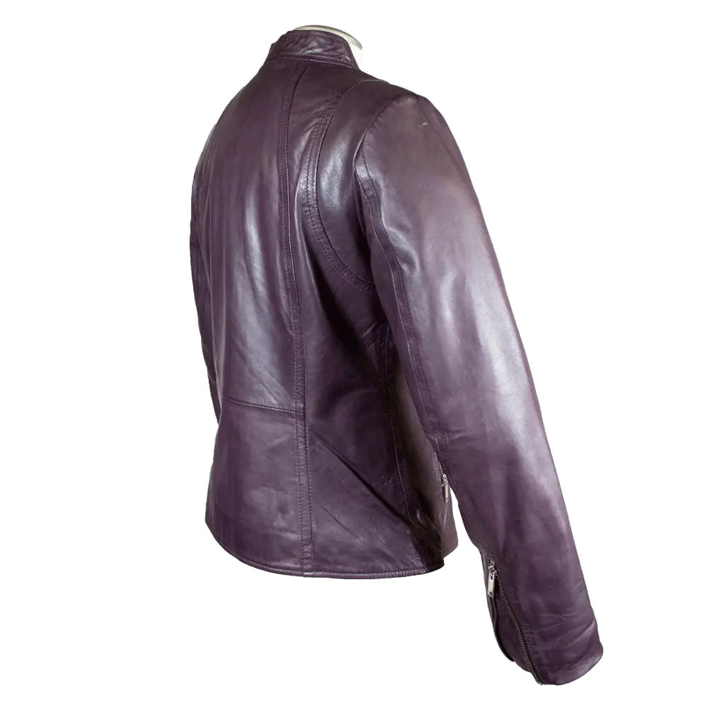 BOL Women's Zip Pocket Leather Jacket - Stylish Faux Leather Biker Jacket with Zipper Pockets for Casual Outings & Night Out