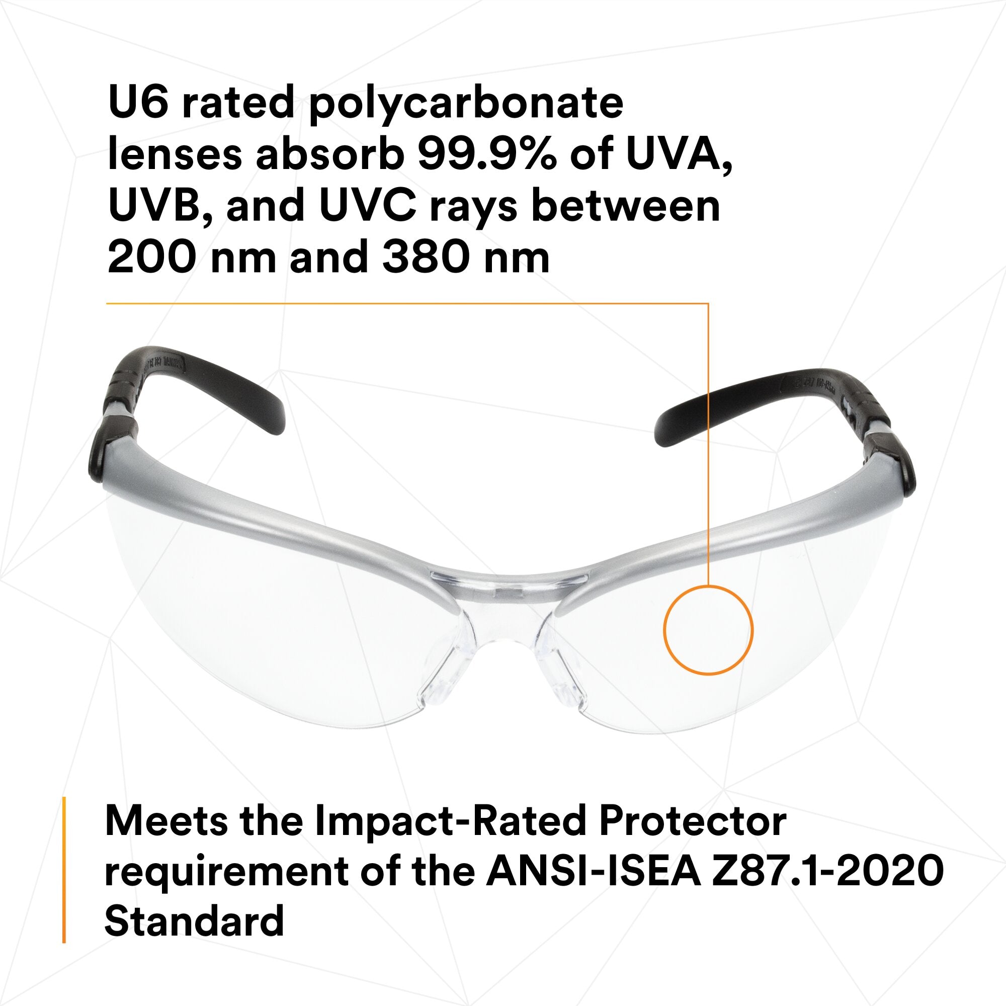 3M BX Protective Eyewear 11380 - Clear Anti-Fog Safety Glasses with Silver/Black Frame - ANSI Z87.1 Certified for Workplace, Construction & DIY Projects