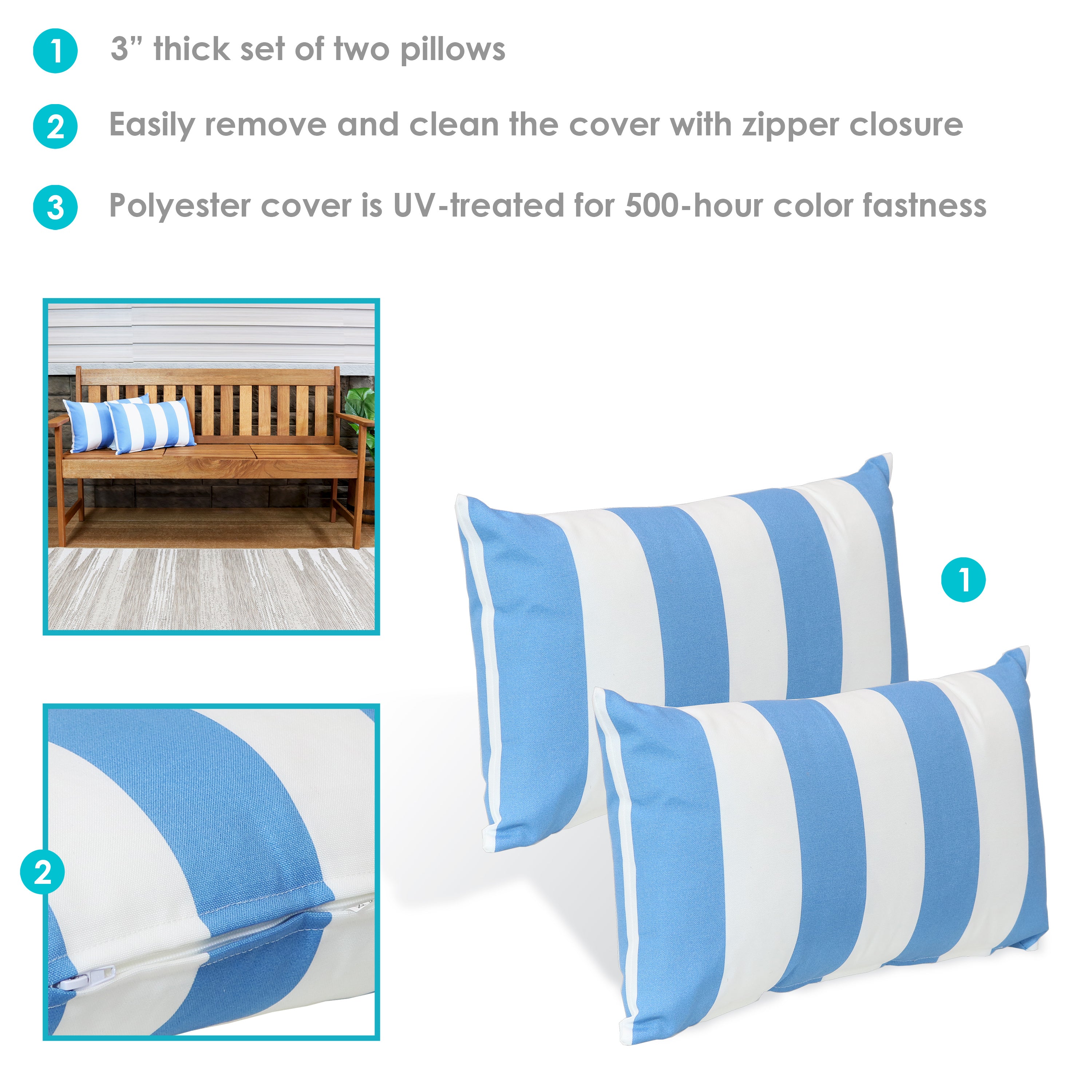 Stylish Sunnydaze Indoor & Outdoor Decorative Throw Pillow Covers - Perfect for Patio, Living Room & Bedroom Decor
