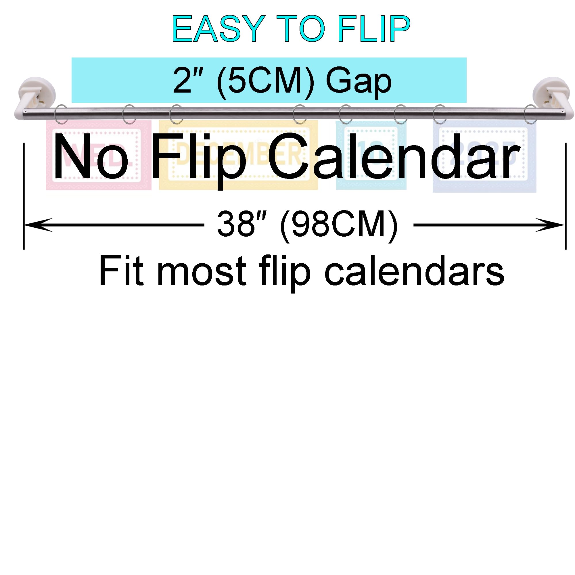 YYST Magnetic Flip Calendar Holder for Classroom Bulletin Board - Date Cards Display with Magnetic Rod (No Calendar Included) - Perfect for Teachers, Schools & Office Organization