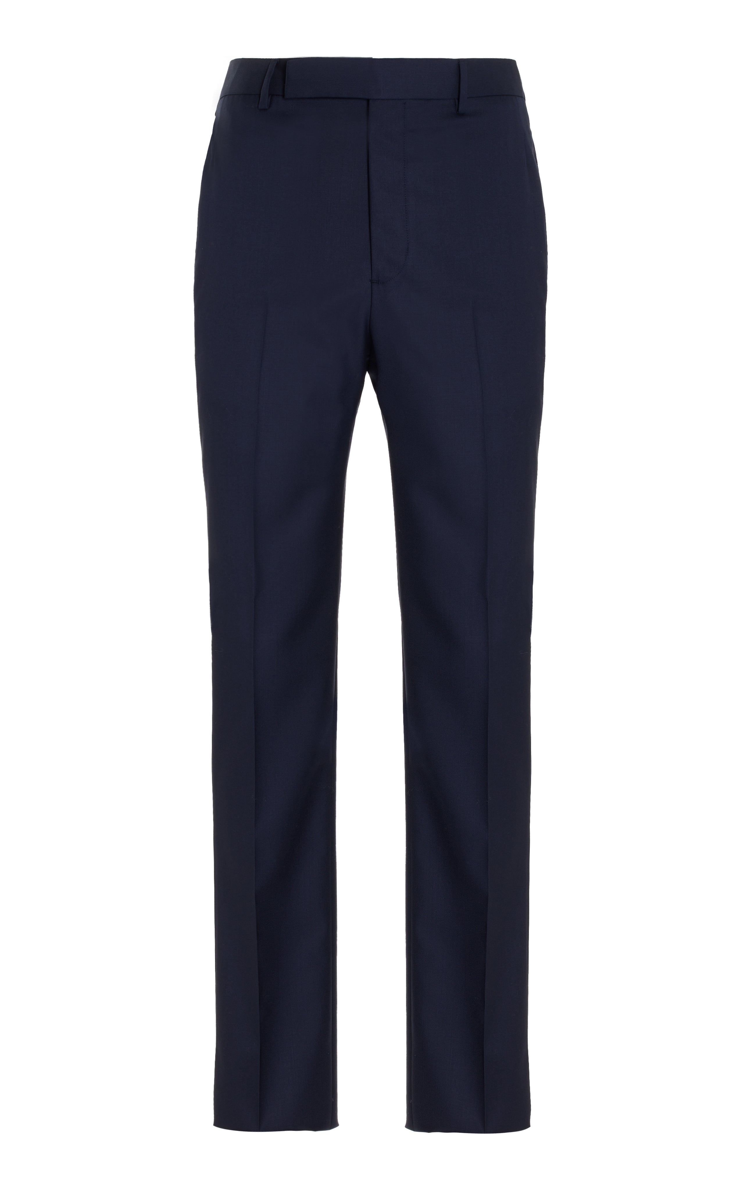 Sebastian Men's Dark Navy Virgin Wool Twill Dress Pants - Premium Slim Fit for Business, Office & Formal Occasions