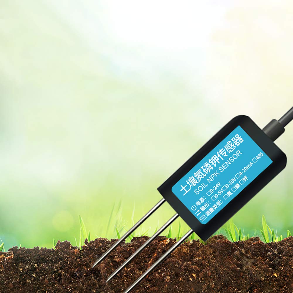 High-Precision NPK Soil Sensor with RS485 & IP68 - Digital Soil Tester for Agriculture, Greenhouse, and Hydroponics - Measure N/P/K Fertilizer Levels, Soil Fertility & Environmental Conditions (Perfect for Smart Farming, Precision Agriculture & Soil Analysis)