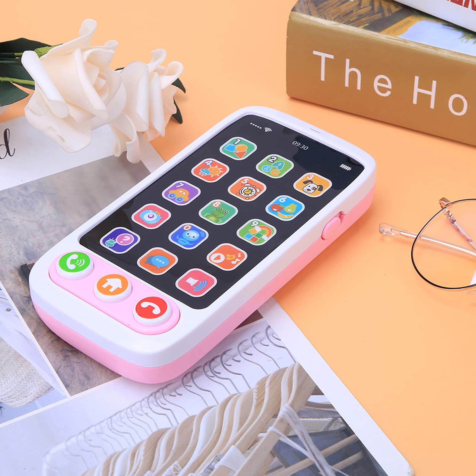**Kids Smartphone Toy - Light Up & Music Educational Learning Phone for Toddlers, Pretend Play Call & Chat Toy for Children (Pink) - Perfect for Role Play & Early Learning Fun**