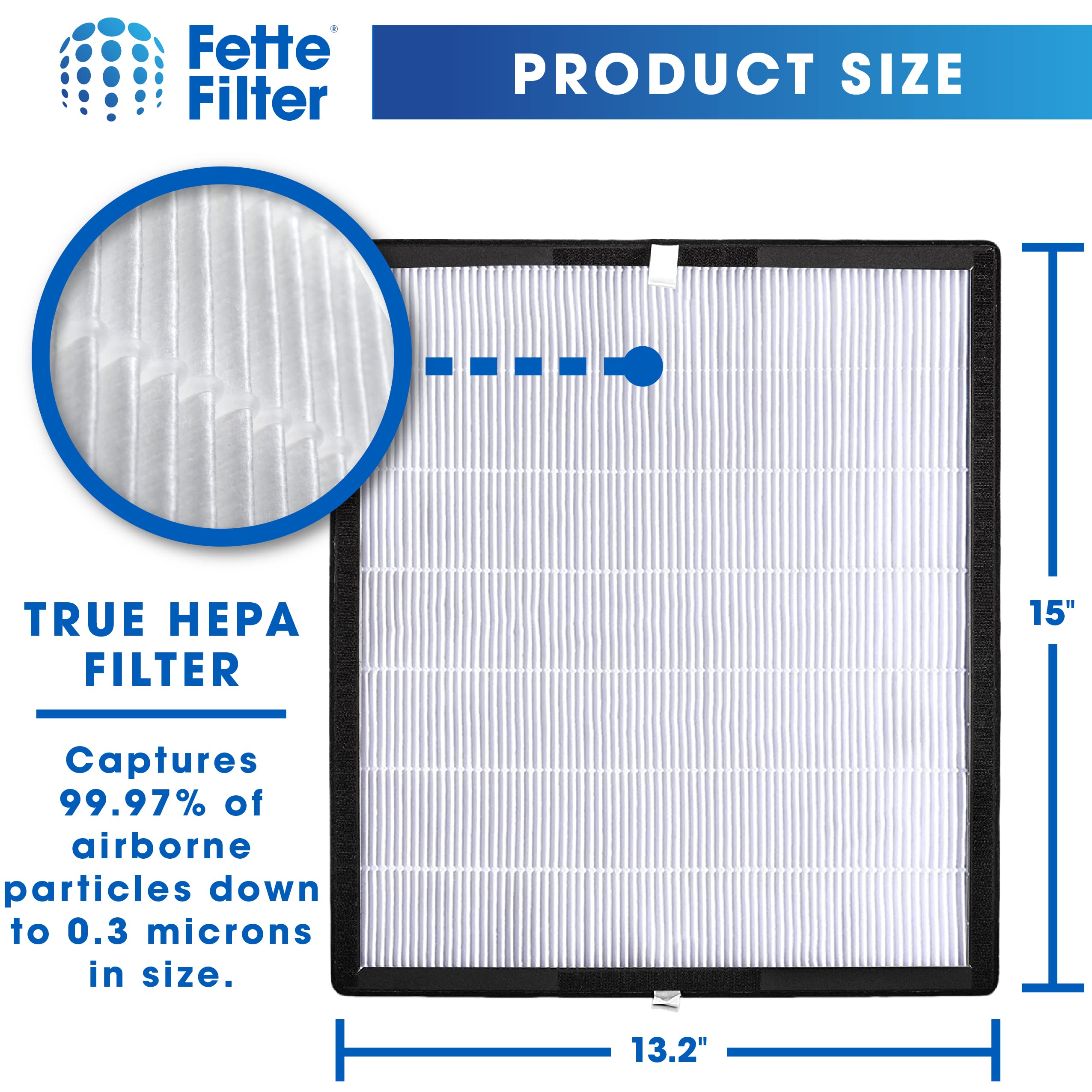 FF50 True HEPA H13 Air Purifier Filter Replacement for Alen BreatheSmart FIT50 - Pack of 1 | High-Efficiency Dust, Pollen & Pet Dander Removal | Perfect for Allergy Sufferers & Home Air Purification