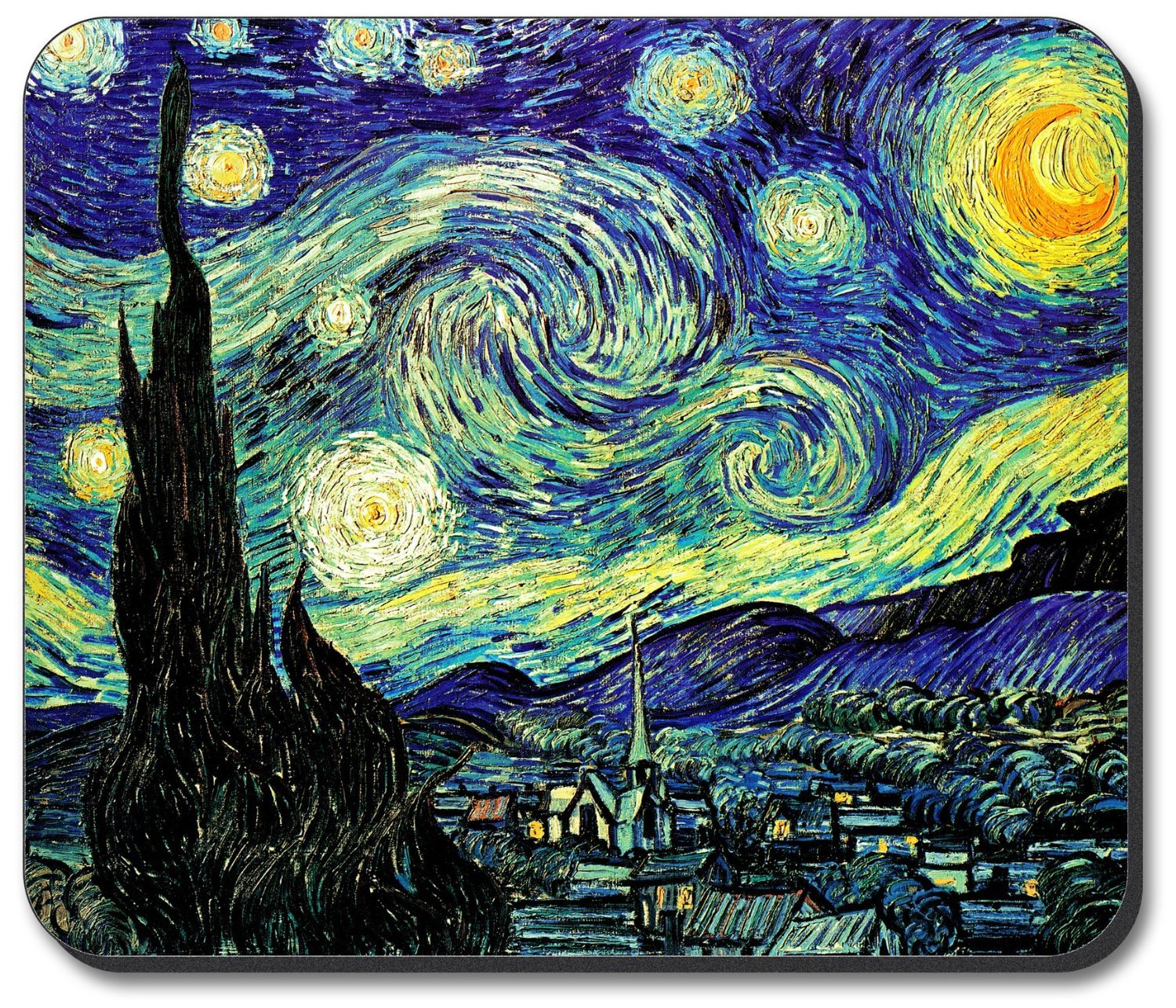 Van Gogh Starry Night Mouse Pad - Premium Art Design Non-Slip Gaming & Office Desk Mat - Perfect for Computer Workstations, Gaming Setups & Home Office Decor