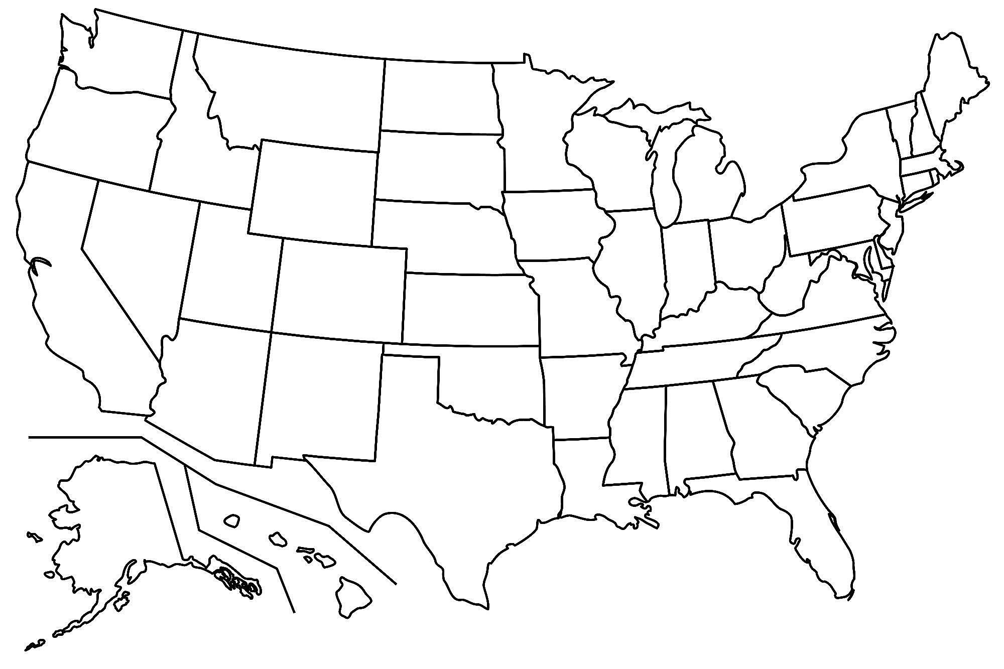 Blank United States Map - Glossy Poster & Photo Print - USA Wall Art for Home, Office & Classroom Decor | Educational & Travel Inspiration