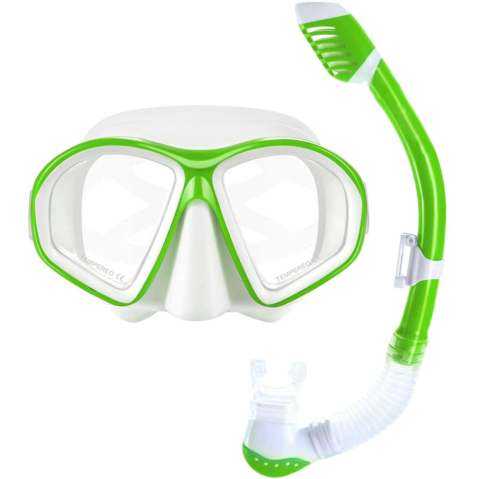 AWJ Kids Snorkel Mask - Anti-Fog Snorkeling Gear for Children & Teens, 180° Panoramic View Swim Goggles for Underwater Breathing | Perfect for Pool, Beach & Ocean Diving Adventures