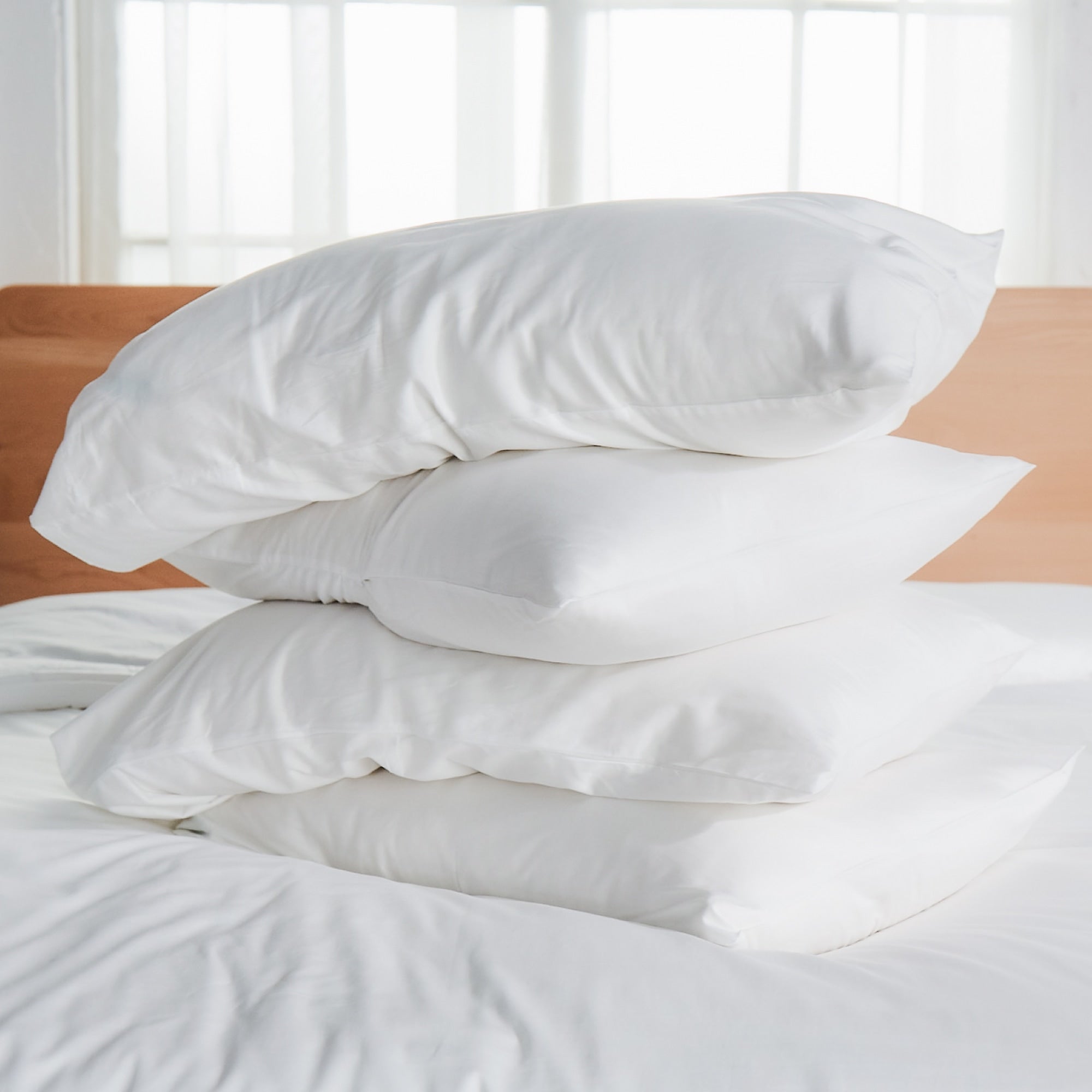 Premium 270 Thread Count Organic Cotton Percale Shams - Soft & Breathable Pillowcases for Bedroom, Hotel, or Guest Room